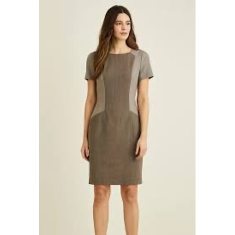 Antonio Melani Romana Dress Cocoa Brown Colorblock Sheath Business Size 8‎ NWT
